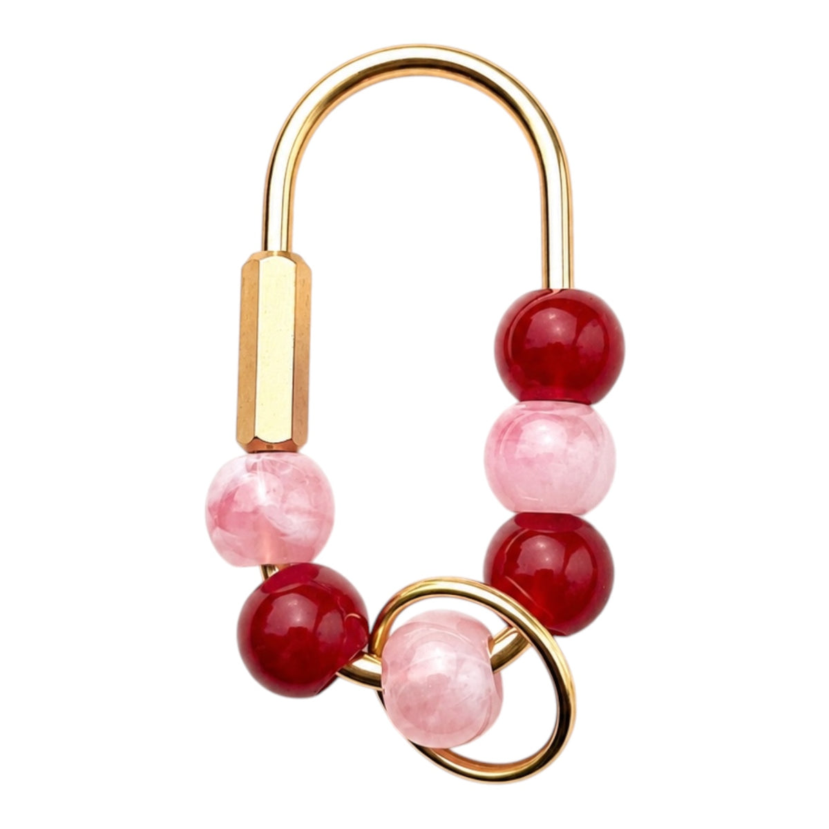Beaded Gold Carabiner | Bag Charm (choose colors)