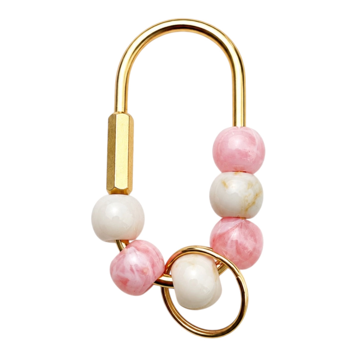 Beaded Gold Carabiner | Bag Charm (choose colors)