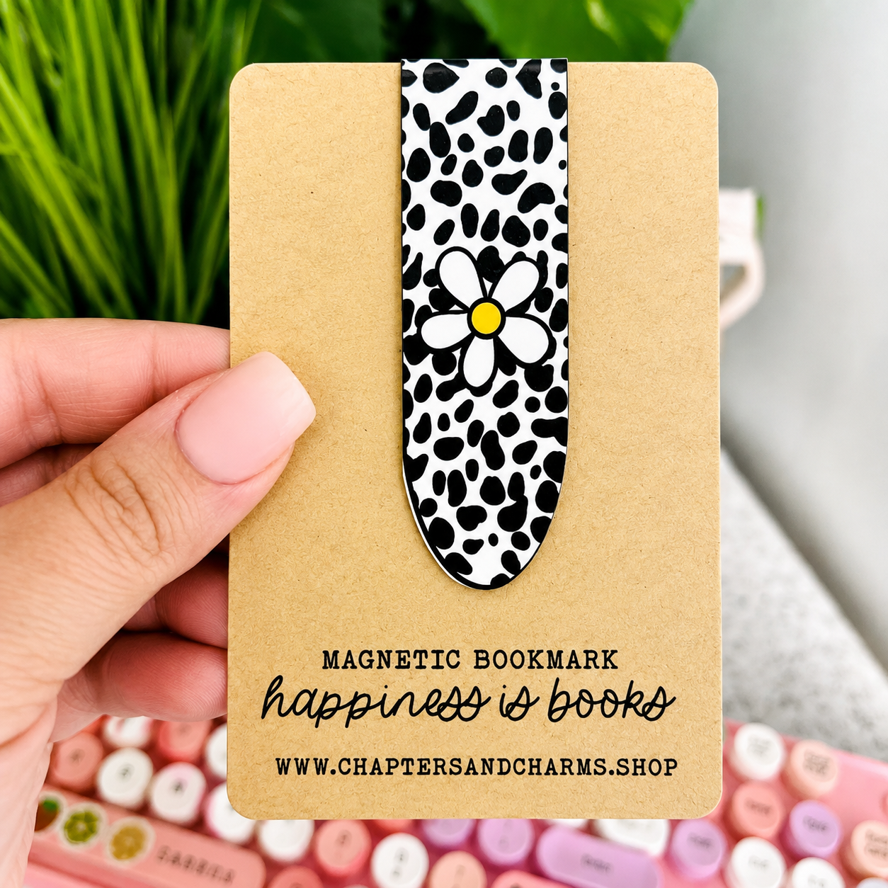Speckled Flower Magnetic Bookmark