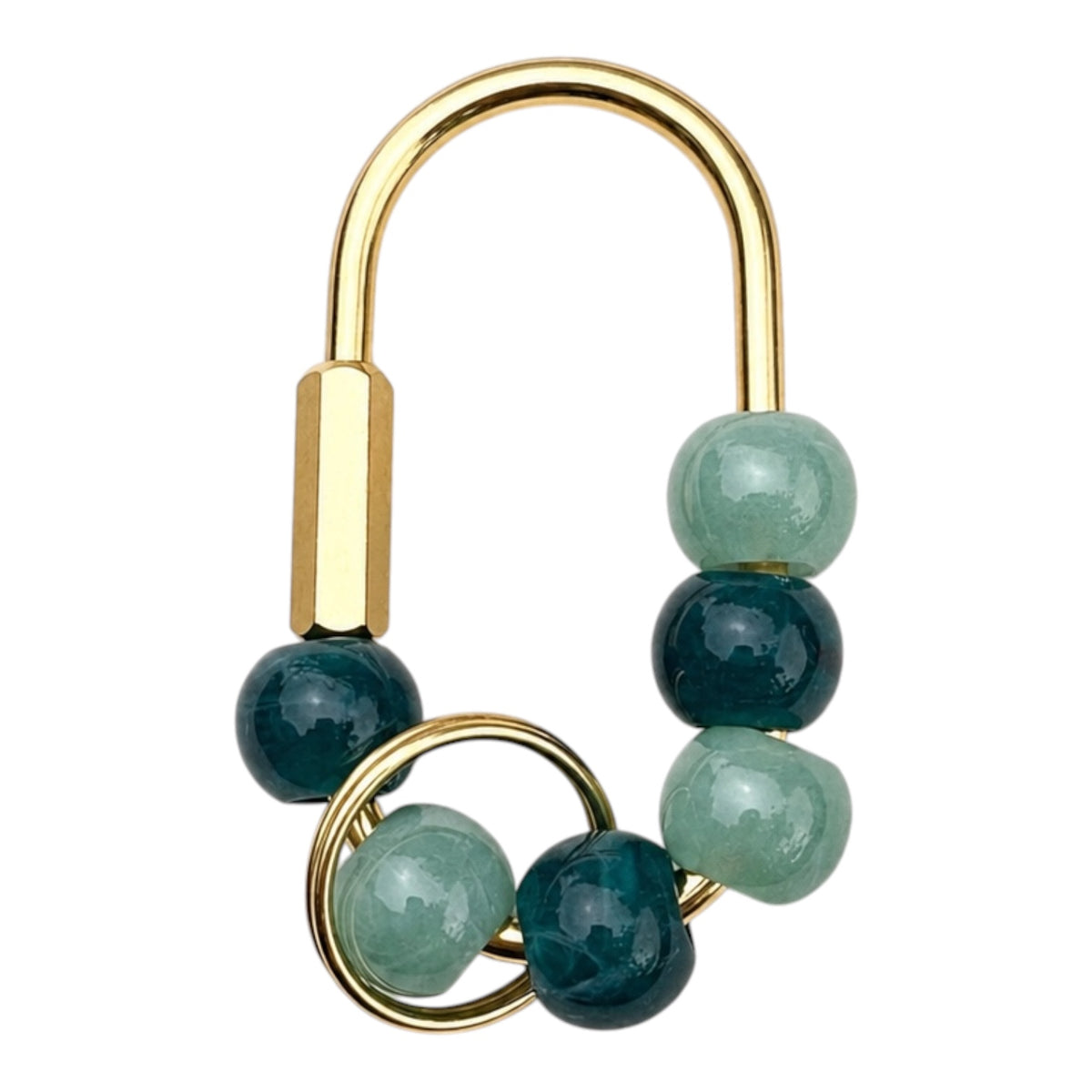 Beaded Gold Carabiner | Bag Charm (choose colors)