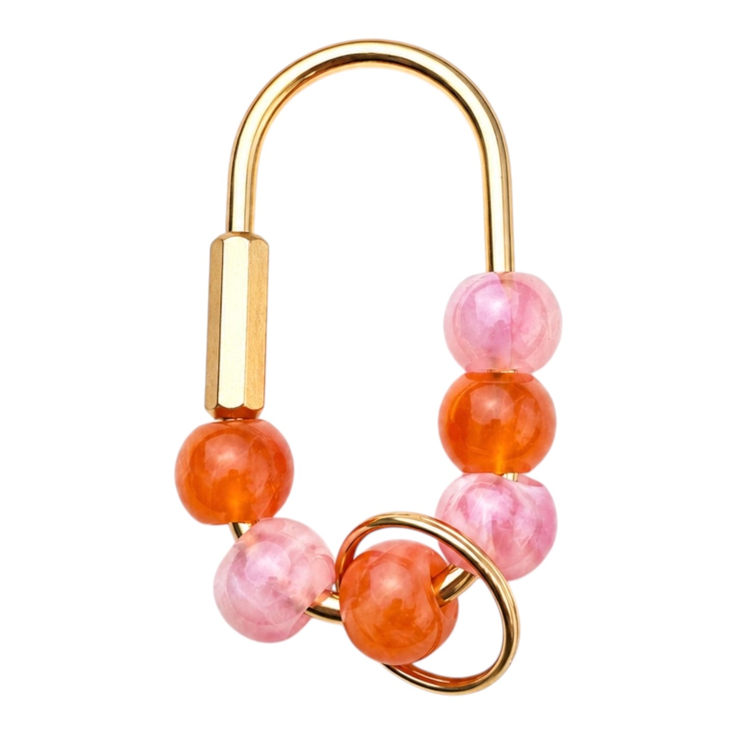 Beaded Gold Carabiner | Bag Charm (choose colors)