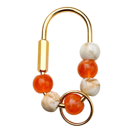 Beaded Gold Carabiner | Bag Charm (choose colors)