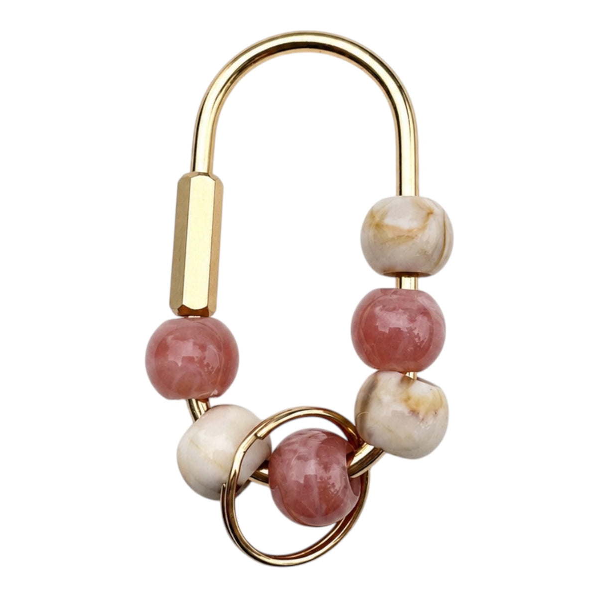 Beaded Gold Carabiner | Bag Charm (choose colors)